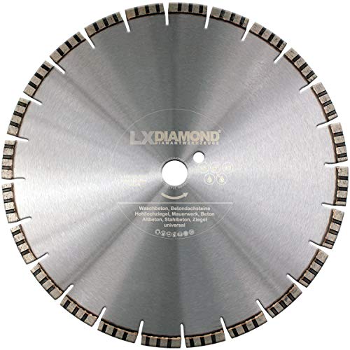 LXDIAMOND Diamant-Trennscheibe 450mm x 25,4mm Premium Laser Diamantscheibe Betonscheibe für Stein Beton Stahlbeton Universal passend für Steinsäge Trennschleifer Motorflex Fugenschneider 450 mm von LXDIAMOND