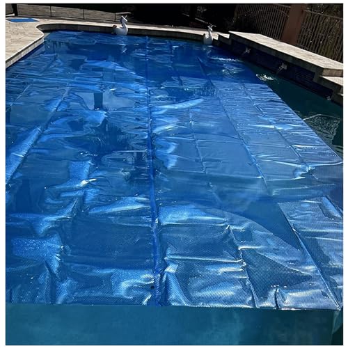 Abdeckplane Pool Solarabdeckung Wärmespeichernde Decke, Abdeckung Für ERD- Und Aufstellpools, Luftblasen-Seite Unten, 400um Dick (Color : Blue, Size : 15x22ft/457x671cm) von LXLZYXSF