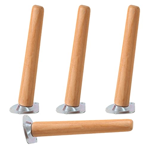 LXYDPZ 4 Stück Holzmöbelbeine, Massivholz-Tischbeine, schräge Möbelfüße, Sofa, Schrank, Schreibtischstützbeine, Möbelersatzbeine, mit Schrauben und Schutzfüßen, 30 cm (11,8 i (40 cm (15,7 Zoll))) von LXYDPZ