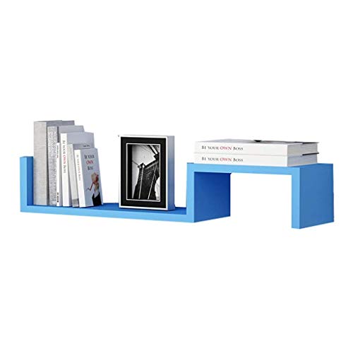 LXYDPZ Schwebende Regale aus Holz in U-Form, Wandregal, Bücherregal, schwebendes CD-Regal, Foto-Display, Heim-Wand-Organizer (Farbe: Rosa) (blau) von LXYDPZ
