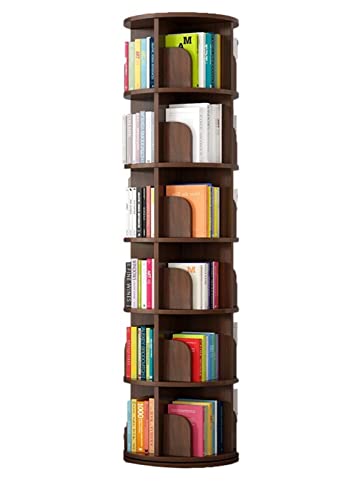 LYFDPN Vitrine, drehbares Bücherregal aus massivem Holz, einfaches Boden-Bücherregal für Zuhause, Wohnzimmer, YIJIAN (39x39x195cm Walnut Color) von LYFDPN