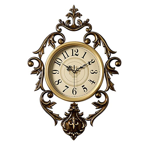 Große Metall Wanduhren Decor Retro Bronze Farbe Wanduhr mit Fancy Skeleton Surround Silent-Quarz-Uhren Startseite Dekorative Wandbehang Taktgeber for Wohnzimmer Schlafzimmer Europäische Große Uhr ( Si von LYOUAE