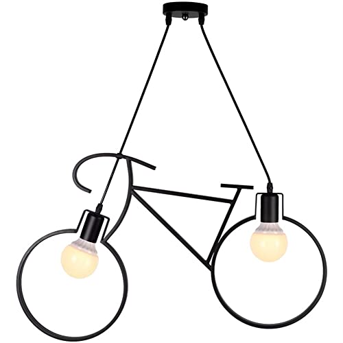 Moderne Hänge Pendelleuchten Vintage Fahrrad-Kronleuchter, kreative Eisen-Industrie-Pendelleuchte, Decken-Hängelampe for Restaurant, Schlafzimmer, Balkon, Gehweg, Foyer, Café Hängeleuchte Hängelampe ( von LYOUAE