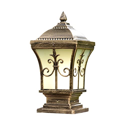 Standleuchte Aussen Pollerleuchte Outdoor Post Light Fixture Rustic Column Lights with Clear Glass Shade IP65 Waterproof Aluminum Pillar Lighting for Yard, Garden, Patio, Path Wegeleuchten Außenleucht von LYOUAE