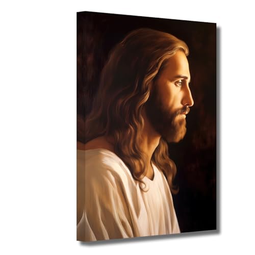 LZIMU Jesus Bild auf Leinwand Gott Portrait Leinwand Bild christliches Kunstwerk für spirituelles Gebet Zimmer Schlafzimmer Wanddekoration Gerahmt (2, 40.00x60.00cms) von LZIMU