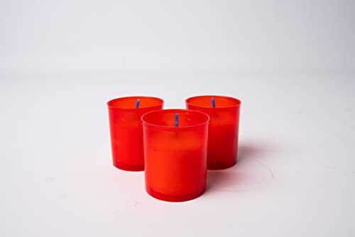 La Briantina Set mit 3 Teelichtern aus weißem Paraffinwachs, Behälter rot, H6 x ø5 cm, 3 Stück, Lebensdauer ca. 20 Stunden, LUM06222A von La Briantina
