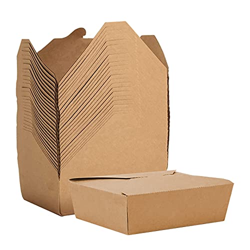 La Llareta Kraftpapier Lunchbox, 25 Stücke Kraftkarton Snackboxen, Take Away Box, Öl und Wasserdicht, für Sandwich, Käsekuchen, Burger (750ml) von La Llareta
