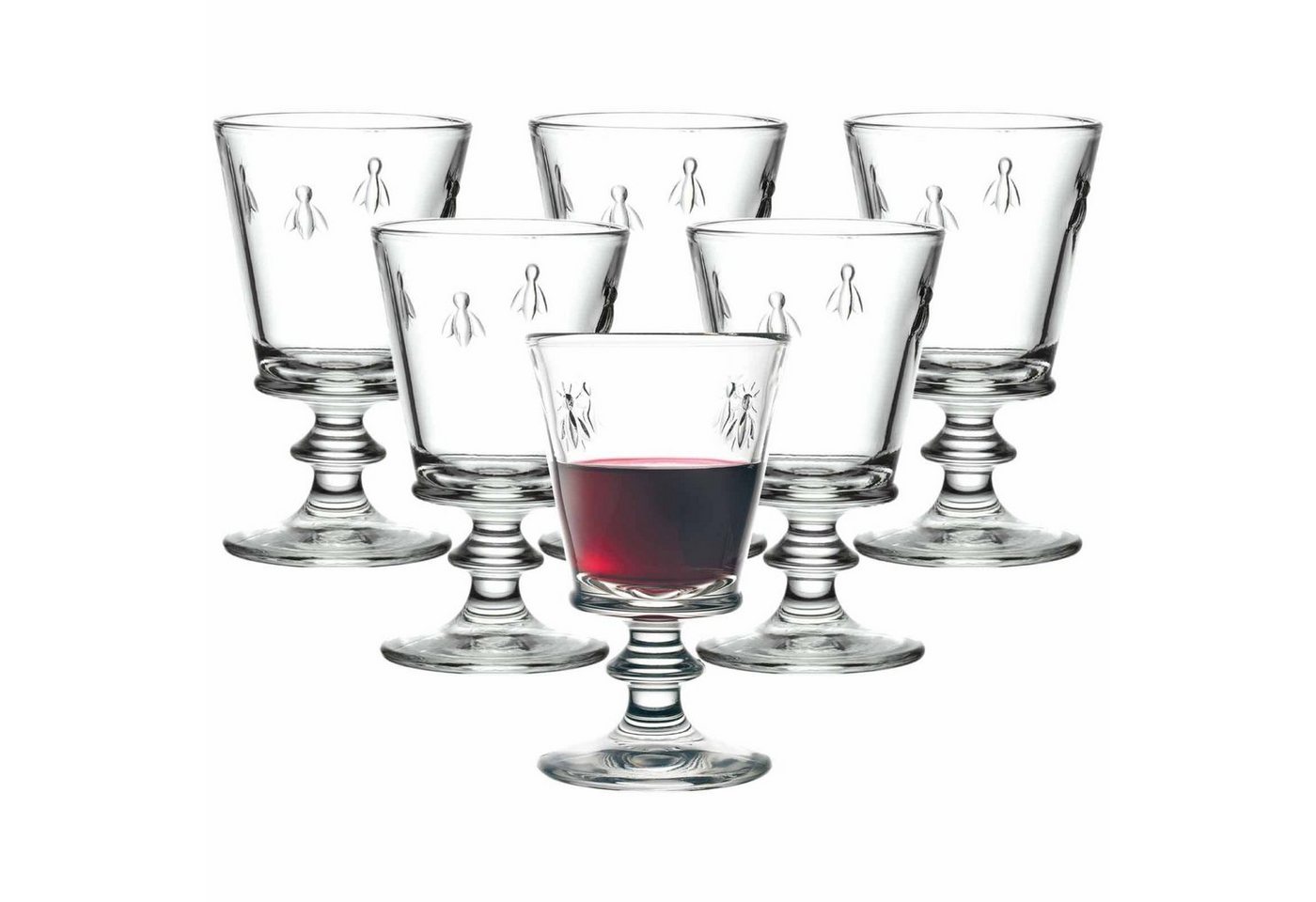 La Rochere Rotweinglas Biene Abeille Rotweingläser 350 ml 6er Set, Glas von La Rochere