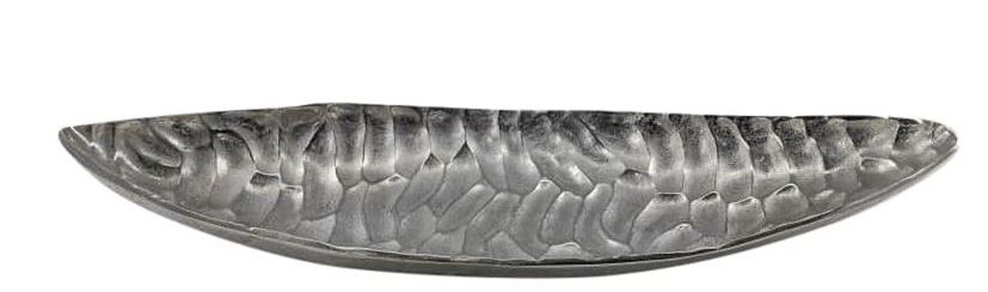 LaCasa Dekoschale Wunderschöne Schale Alu Nickel 55x19x6cm silber antik oval gewellt (1 St) von LaCasa