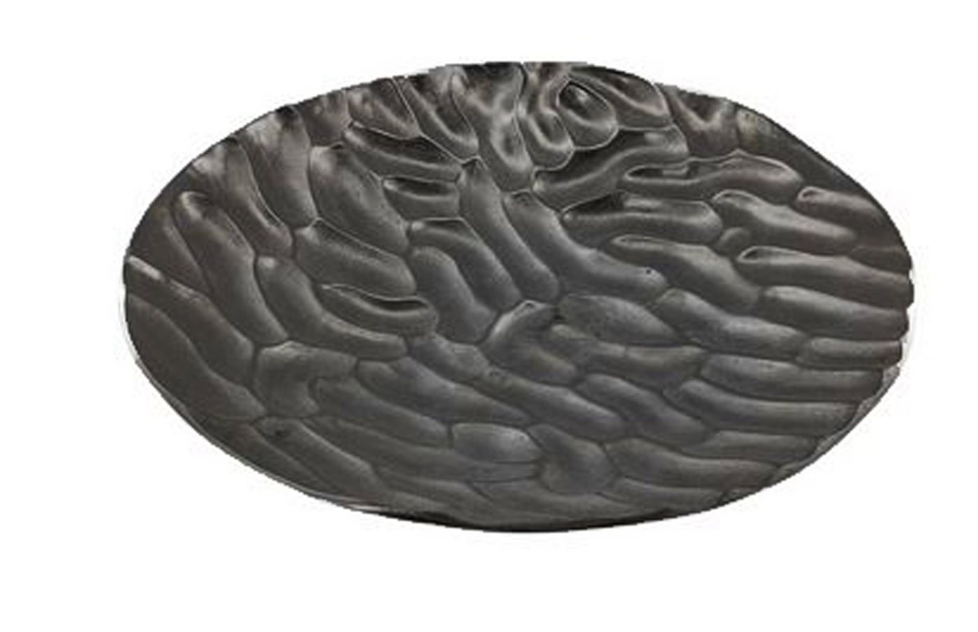 LaCasa Dekoschale Wunderschönes Schale Alu Nickel 41x41x8cm schwarz gewellt Teller rund (1 St) von LaCasa