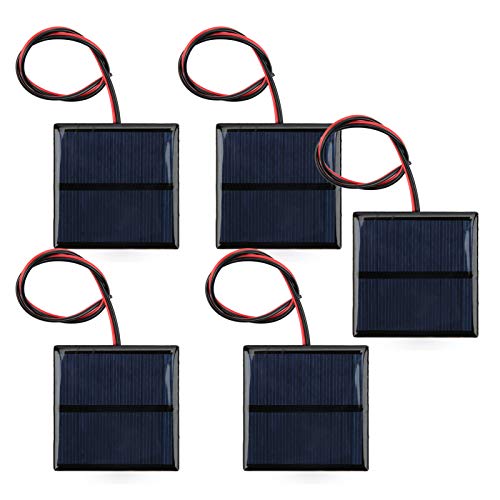 5Pcs Mini Solar Panel Epoxy Netzteilplatine + 30CM Rot Schwarz Linie DC5.5V 80mA von Ladieshow