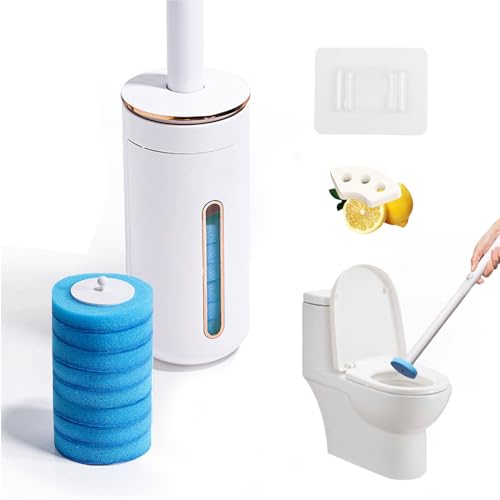 Aroma Toilettenbürste,WC Stab Set Einweg-Toilettenbürste mit Halter,Für Schwer zu Reinigende Toilettenbereiche mit 8 Ersatzköpfen,Disposable Toilet Brush von Ladieshow