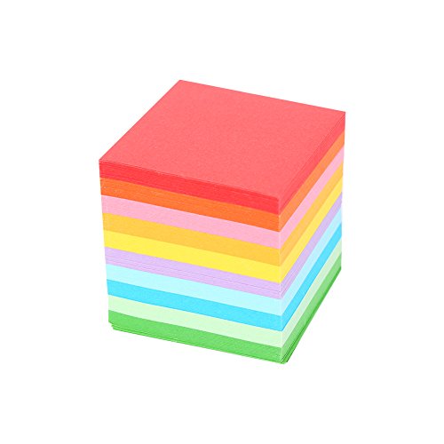 Ladieshow 10 Farben Quadratisches Faltpapier Bunte doppelseitige Origami-Kran-Bastelblätter 5x5 cm (520 Stück) von Ladieshow