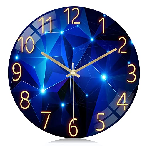 Lafocuse Lautlos Wanduhr Glas, Kreativ Sternenhimmel Stylisch Modern, Qualität Quarzuhr Ohne Ticken Deko für Wohnzimmer Schlafzimmer Küche 30cm von Lafocuse