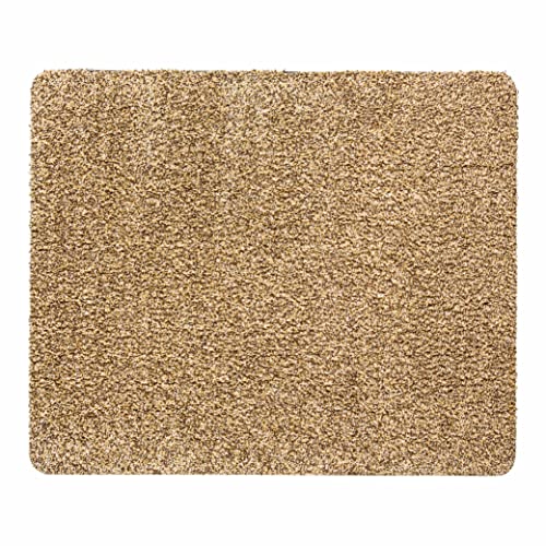 LA KO Baumwoll Fußmatte in verschiedenen Größen und Farben - waschbare Fußmatte, angenehm weich (beige, 50 x 60 cm) von LA KO