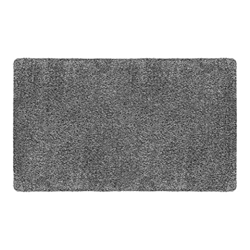 LA KO Baumwoll Fußmatte in verschiedenen Größen und Farben - waschbare Fußmatte, angenehm weich (grau, 60 x 100 cm) von LA KO