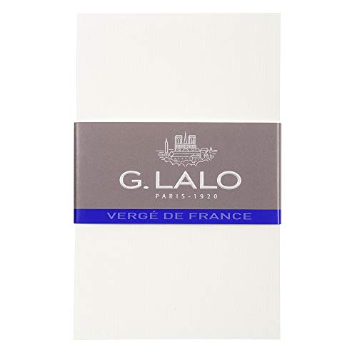 Lalo 67300L - Pack mit 25 Karten, 8,5x13,5 cm 300g, Vergé-Papier, 1 Pack, Weiß von G. Lalo