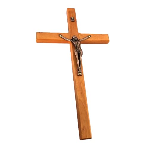 Lamala Holz Kruzifix Wandkreuz katholisch christlich Wandbehang Kreuz Gebet Ornamente Religiöses Geschenk Kirche Dekoration Kleines Wandkreuz von Lamala