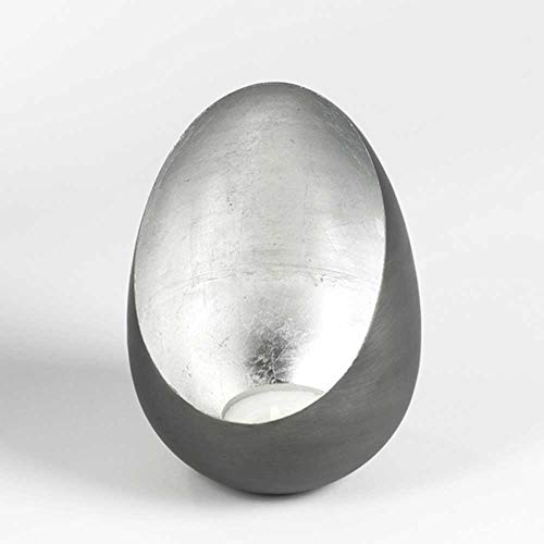 [W2309] Casati Windlicht Eisen,grau,in. Silber,H20,D13,5cm von LAMBERT
