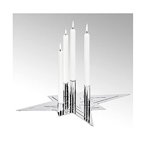 Lambert - Kerzenhalter, Kerzenständer - Sirius - Edelstahl - Farbe: Silber - 50 x 42 x 10 cm von Lambert