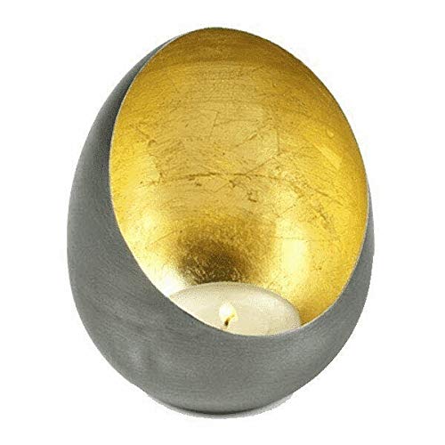 Lambert - Kerzenleuchter, Windlicht, Votivkerzenhalter - Casati - Eisen und Schlagmetall - Gold - Maße (ØxH): 11 x 14 cm von Lambert