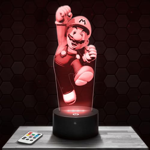 Nachttischlampe - Touch-Nachtlicht Videospiel Mario 3D-LED-Lampe Illusion, Geschenkidee Weihnachten Geburtstag Junge und Mädchen Nachttischlampe Kinder- oder Erwachsenenzimmer TOP von Lampephoto.fr