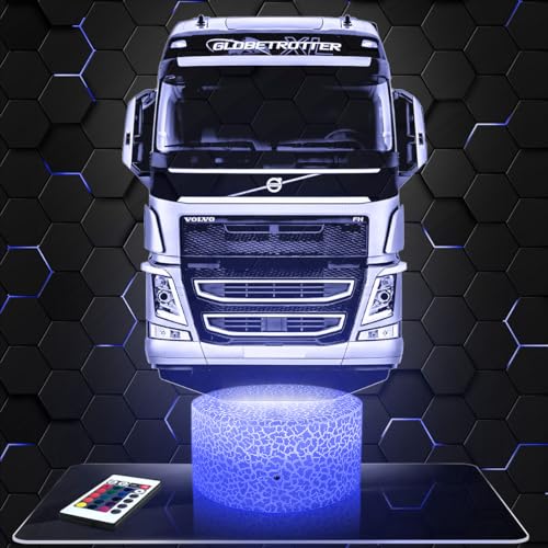 Nachttischlampe - Touch-Nachtlicht Lastkraftwagen Truck 3D-LED-Lampe Illusion, Geschenkidee Weihnachten Geburtstag Junge und Mädchen Nachttischlampe Kinder- oder Erwachsenenzimmer TOP von Lampephoto.fr
