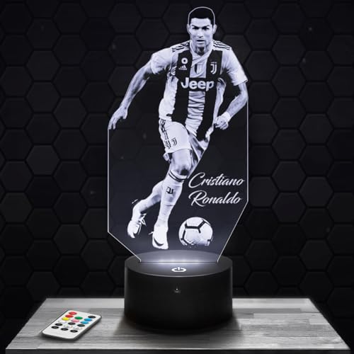 Nachttischlampe - Touch-Nachtlicht Cristiano.R Fußballspieler 3D-LED-Lampe Illusion, Geschenkidee Weihnachten Geburtstag Junge und Mädchen Nachttischlampe Kinder- oder Erwachsenenzimmer TOP von Lampephoto.fr