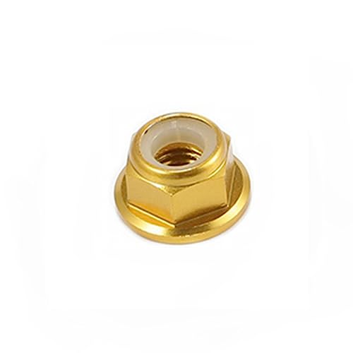 5stk M6 【Gold】Aluminiumlegierung Flansch Lock Muttern, leichte selbstsichernde Muttern von LanMaiXun