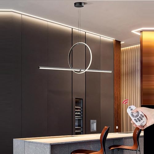 LED Pendelleuchten Esstischlampe Hängelampe 36W Dimmbar Mit Fernbedienung Küchenlampe Pendellampe Moderne Ring Designer Kronleuchter für Esszimmer Büro Wohnzimmer Hängend Lampe (L150CM) von Lanekd