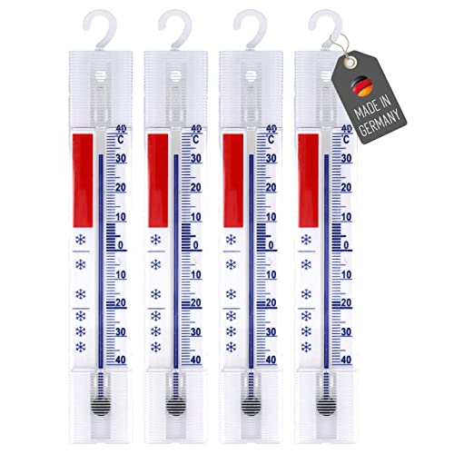 Lantelme 4 Stück Kühlschrankthermometer analog mit Haken Thermometer für Gefrierschrank Kühlschrank Kühltruhe Kühltheke 4884 von Lantelme