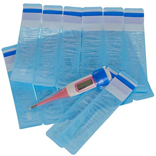 Lantelme Fieberthermometer und 100 Hygienehüllen ohne Gleitmittel Set für Erwachsene Kinder Baby Fieber Thermometer 8176 von Lantelme