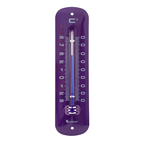 Lantelme® Zimmerthermometer 19cm violet Metall Thermometer analog für innen und Aussen Zimmer Büro Garten modern retro vintage von Lantelme
