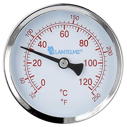 Lantelme Heizungsthermometer 1/2 Zoll 120 Grad Celsius Wasserthermometer Kaltwasser Heißwasser Thermometer rot analog 5926 von Lantelme