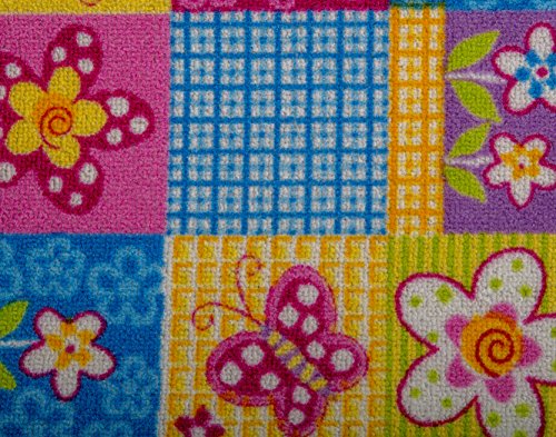 Kinderteppichboden Schmetterling Spielteppich Kinderzimmer Mädchen 400 x 400 cm pink. Weitere Farben und Größen verfügbar von misento