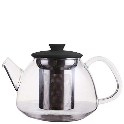 Laroom 13770 – Glas Teekanne mit Filter INOX 500 ML, Schwarz von Laroom