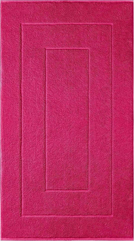 Badematte London Lashuma, Höhe 5 mm, schnell trocknend, Frottee, rechteckig, Teppich rot 50x90 cm für Badezimmer von Lashuma