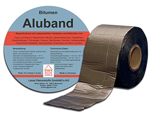 Bitumen Aluband Dichtband Reparaturband Farbe Bleifarben 150 mm Rolle 10 Meter von Latzel Dämmstoffe