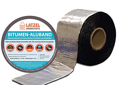 Bitumen Aluband Reparaturband Dichtband Farbe Aluminium 300 mm - Rolle 10 Meter von Latzel Dämmstoffe