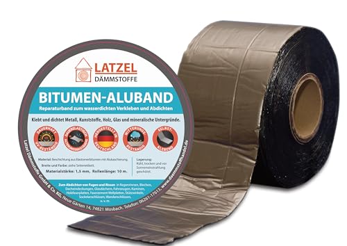 Bitumen Aluband Reparaturband Dichtband Farbe Blei 200 mm Rolle 10 Meter von Latzel Dämmstoffe