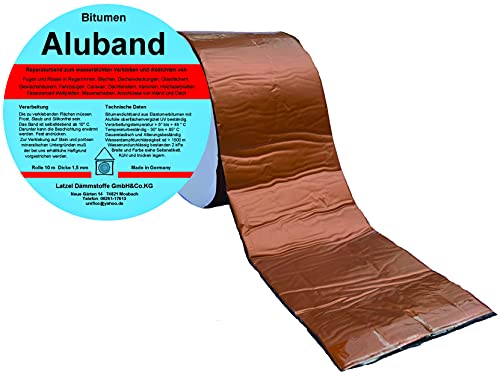 Bitumen Aluband Reparaturband Dichtband Farbe Kupfer 100 mm - Rolle 10 Meter. Made in Deutschland. von Latzel Dämmstoffe