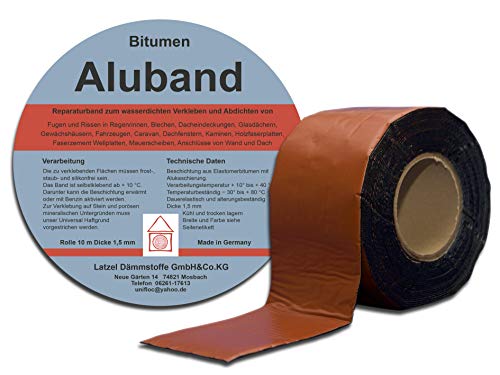 Bitumen Aluband Reparaturband Dichtband Farbe Terracotta 150 mm - Rolle 10 Meter von Latzel Dämmstoffe