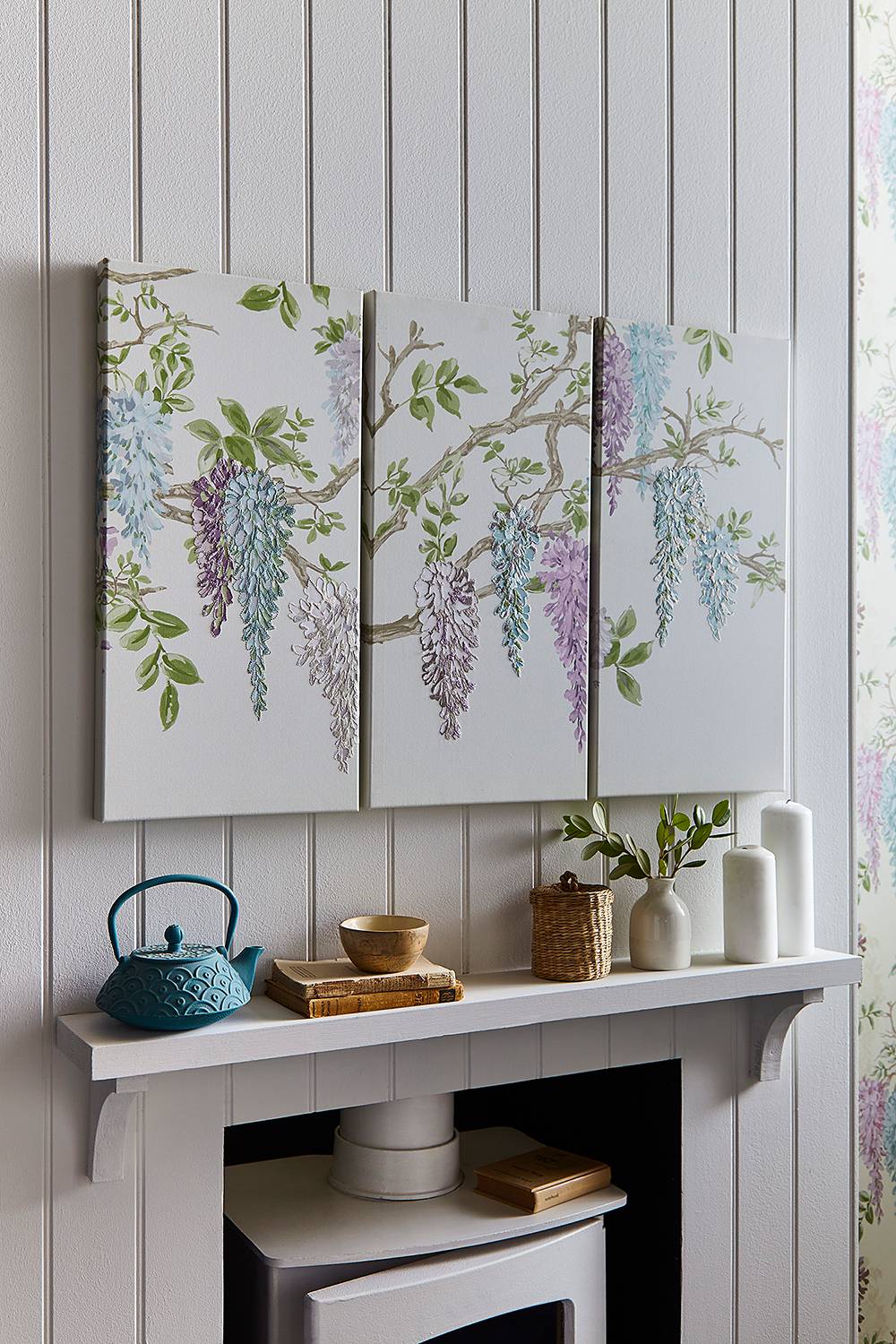 Leinwandbild Wisteria Garden 3-teilig von Laura Ashley