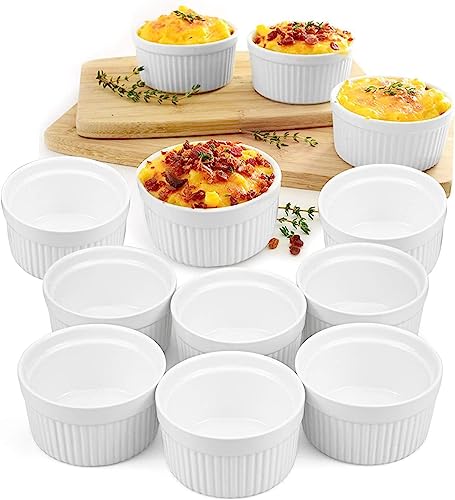 Lawei 12er-set Soufflé Förmchen 180ml Porzellan Pastetenform Souffleförmchen Creme Brulee Formen Dessertschale für Fondants Muffins Souffles - Ø 9 cm von Lawei