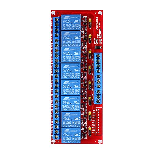 Dual-Trigger-Relaismodul, DC 12 V 8-Kanal-Relais-Leistungsschalter-Modulplatine mit Optokoppler High Low Level-Trigger von Lazmin