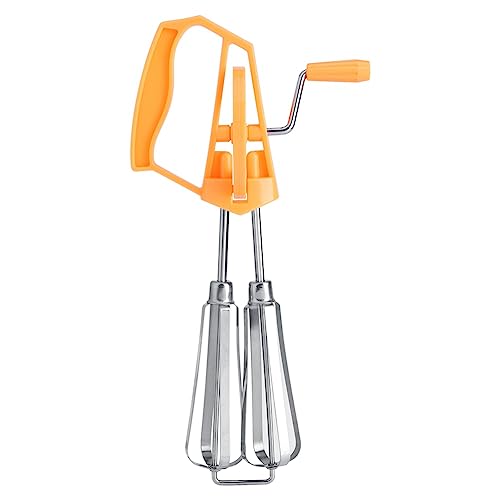 Handmixer Schneebesen, Edelstahl Rotary Hand Peitsche Schneebesen Mixer Kochwerkzeug Küche(Orange) von Lazmin