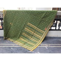 Sari Patchwork Kantha Quilt Vintage Baumwolle Decke Handbestickter Reversible Überwurf Indisch Boho Tagesdecke von LazuWork