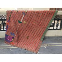 Verkauf - Seltene Beste Qualität Sari Kantha Quilt, Einzigartige Handgemachte Patchwork Decke, Boho Decke von LazuWork