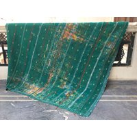 Vintage Kantha Quilt, Decken, Handgemacht, Recycelte Decke, Handgemachter Quilts von LazuWork