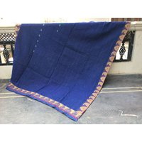 Vintage-Kantha-Decke, Vintage-Sari-Decke, Decke, Handgemachte Steppdecke, Twin-Size-Kantha-Decke, Bettdecke, Recycelter Kantha-Überwurf von LazuWork